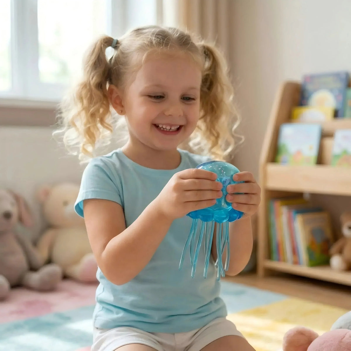 Trending Nee Doh Jellyfish & Cube Squish Toy, Soft Jelly Squeeze Stress Relief Fidget Toy, Sensory NeeDoh for Kids & Adults