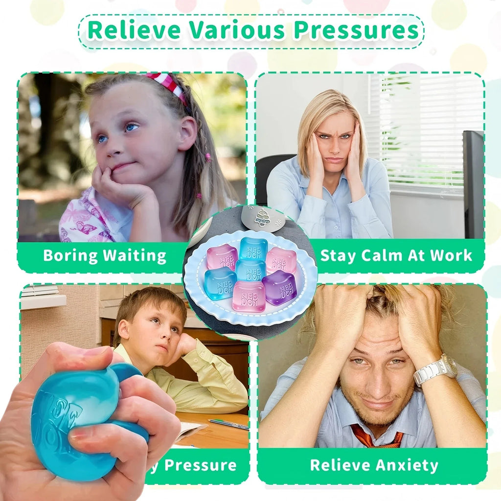Trending Nee Doh Jellyfish & Cube Squish Toy, Soft Jelly Squeeze Stress Relief Fidget Toy, Sensory NeeDoh for Kids & Adults